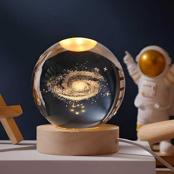 LED Night Light 3D Crystal Ball - Colorful Decorative Lamp.