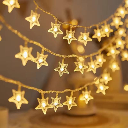 16 LED Star String Lights - Waterproof Fairy Lights.