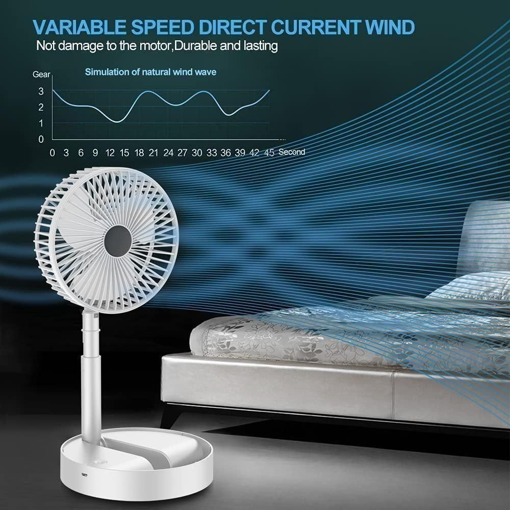 Adjustable Rechargeable Standing Fan | Telescopic Pedestal Fan