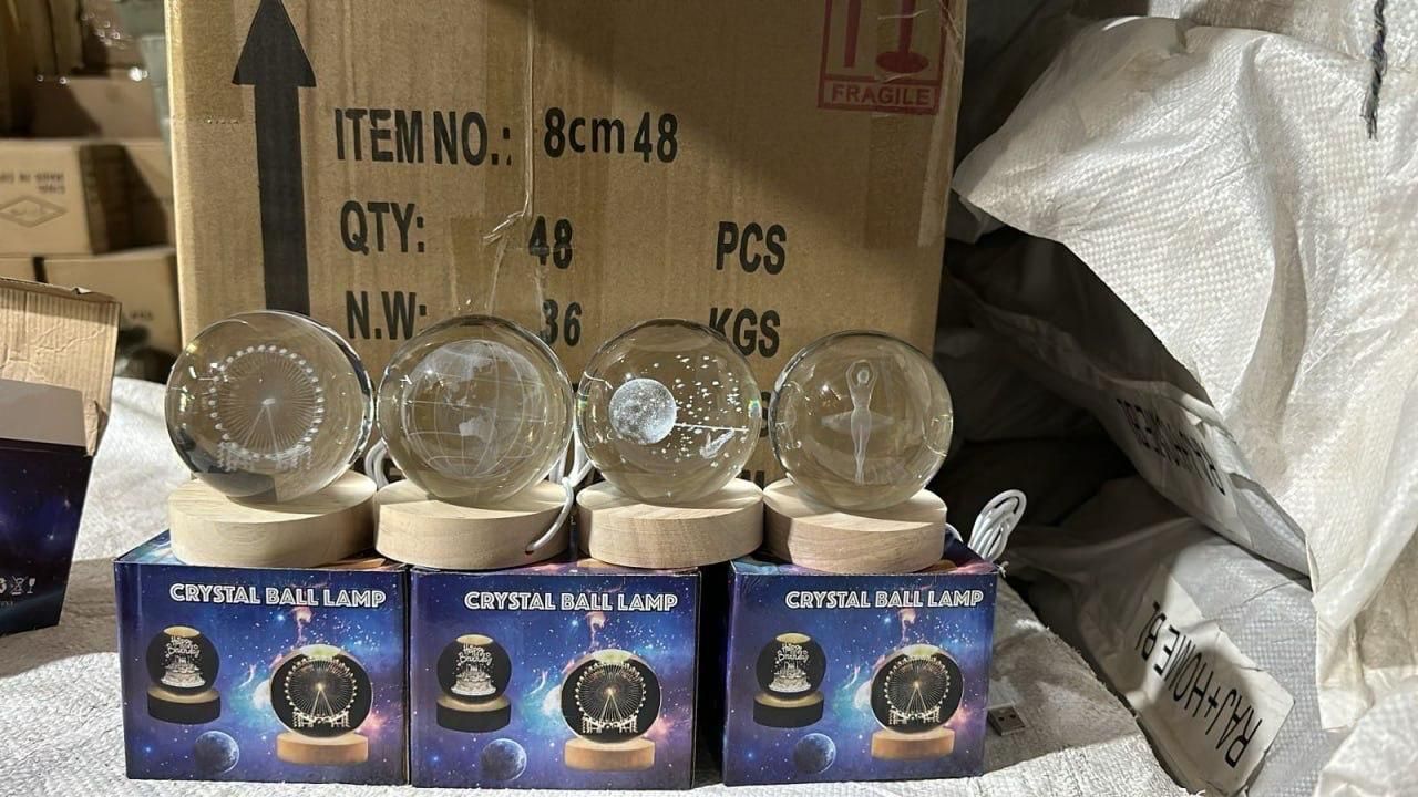 LED Night Light 3D Crystal Ball - Colorful Decorative Lamp.